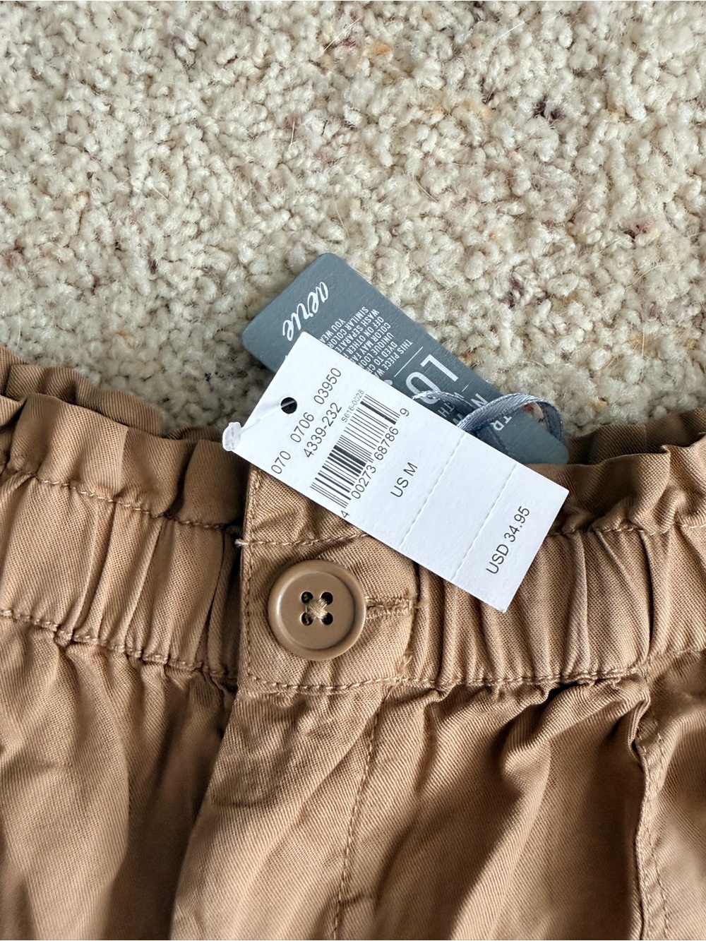 aerie High-Waist Roll-Hem Shorts in Tan - Picture 2 of 2